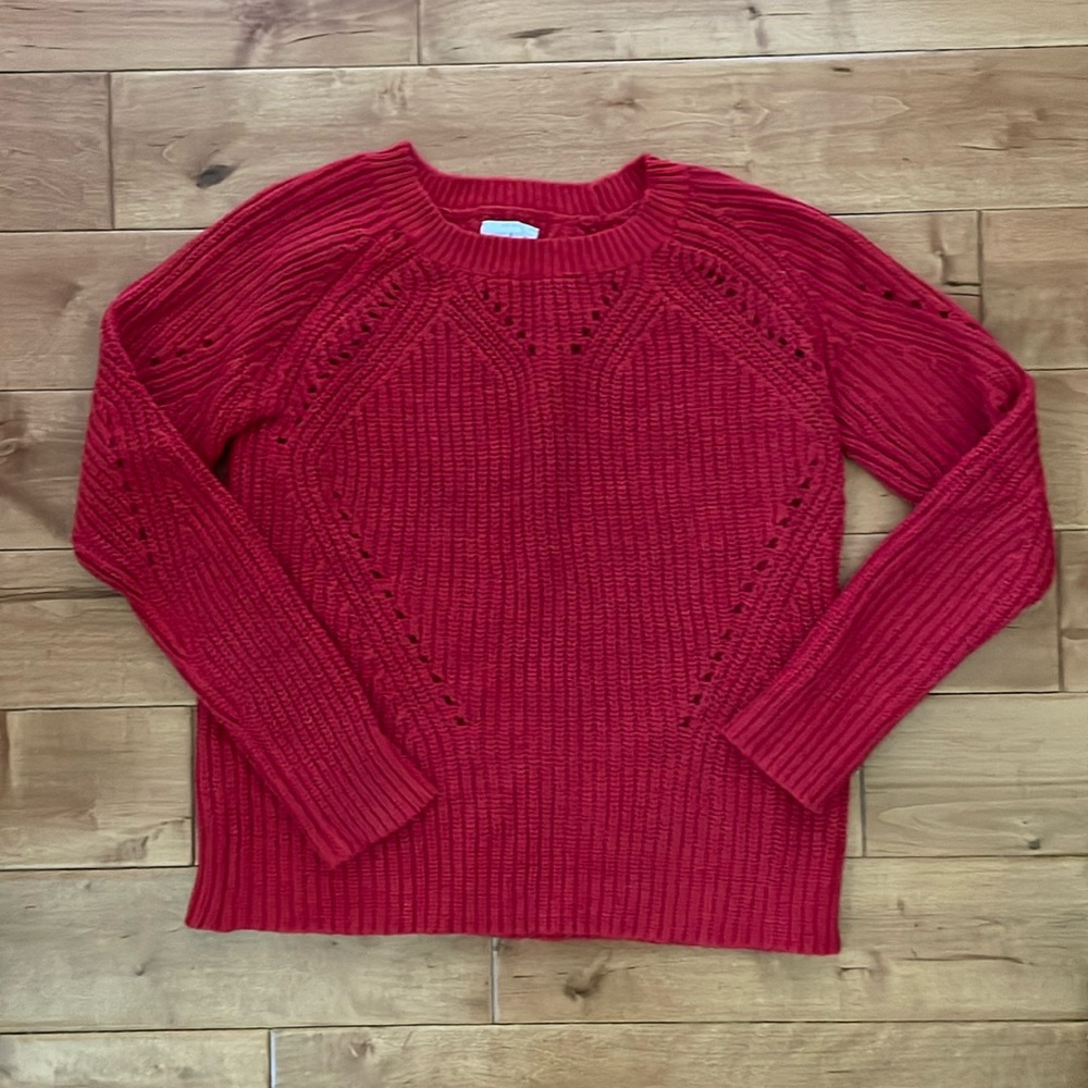 Lucky Brand XS red warm knit sweater